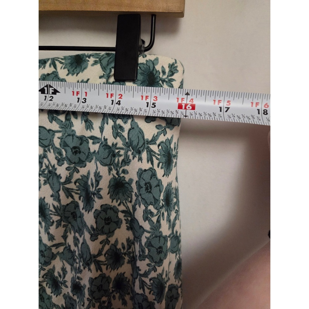 Treasure & Bond Teal Floral Midi Skirt Womens Plus 1X A-Line Casual Boho - Picture 4 of 5
